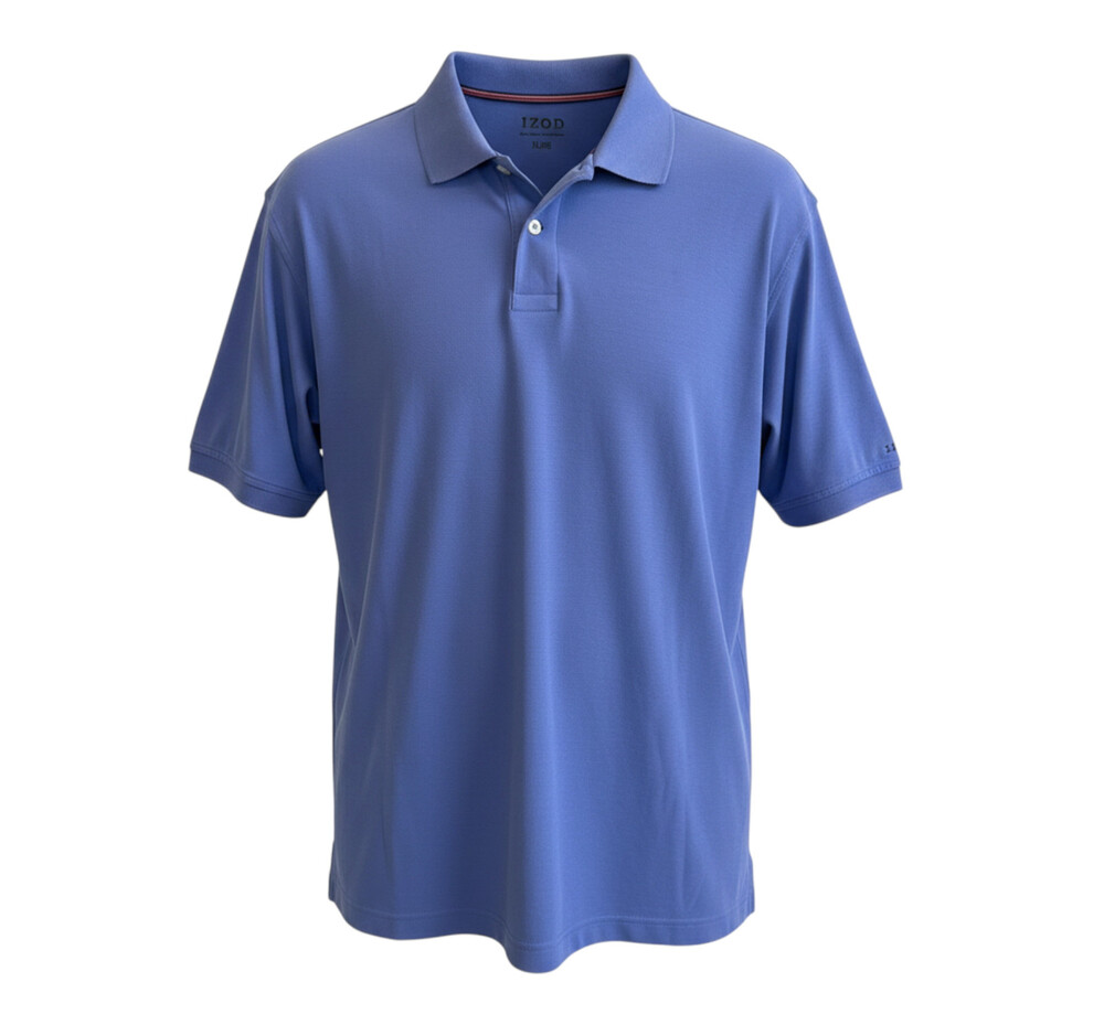 IZOD Polo Shirt Men's XL Periwinkle Blue Pique Cotton Short Sleeve